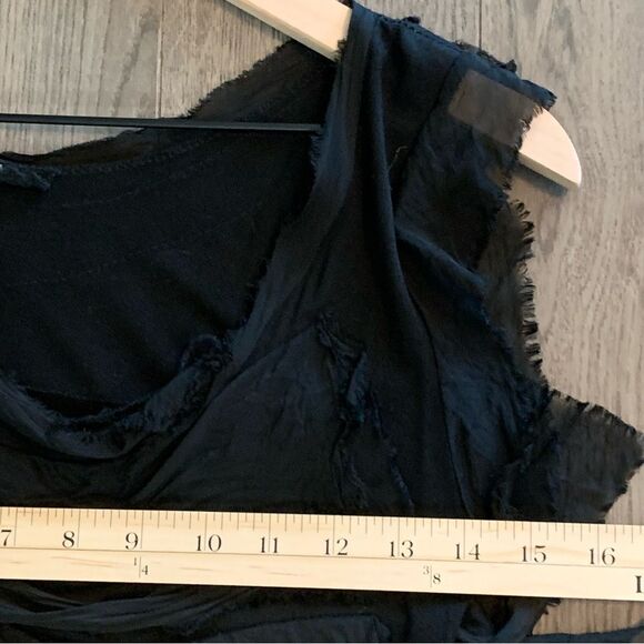 DRESS SILK WOMEN SZ 2/4 FAIRY GOTHIC BLACK STRETCHY SLEEVELESS TANK SILK LAYERS. - Picture 13 of 16